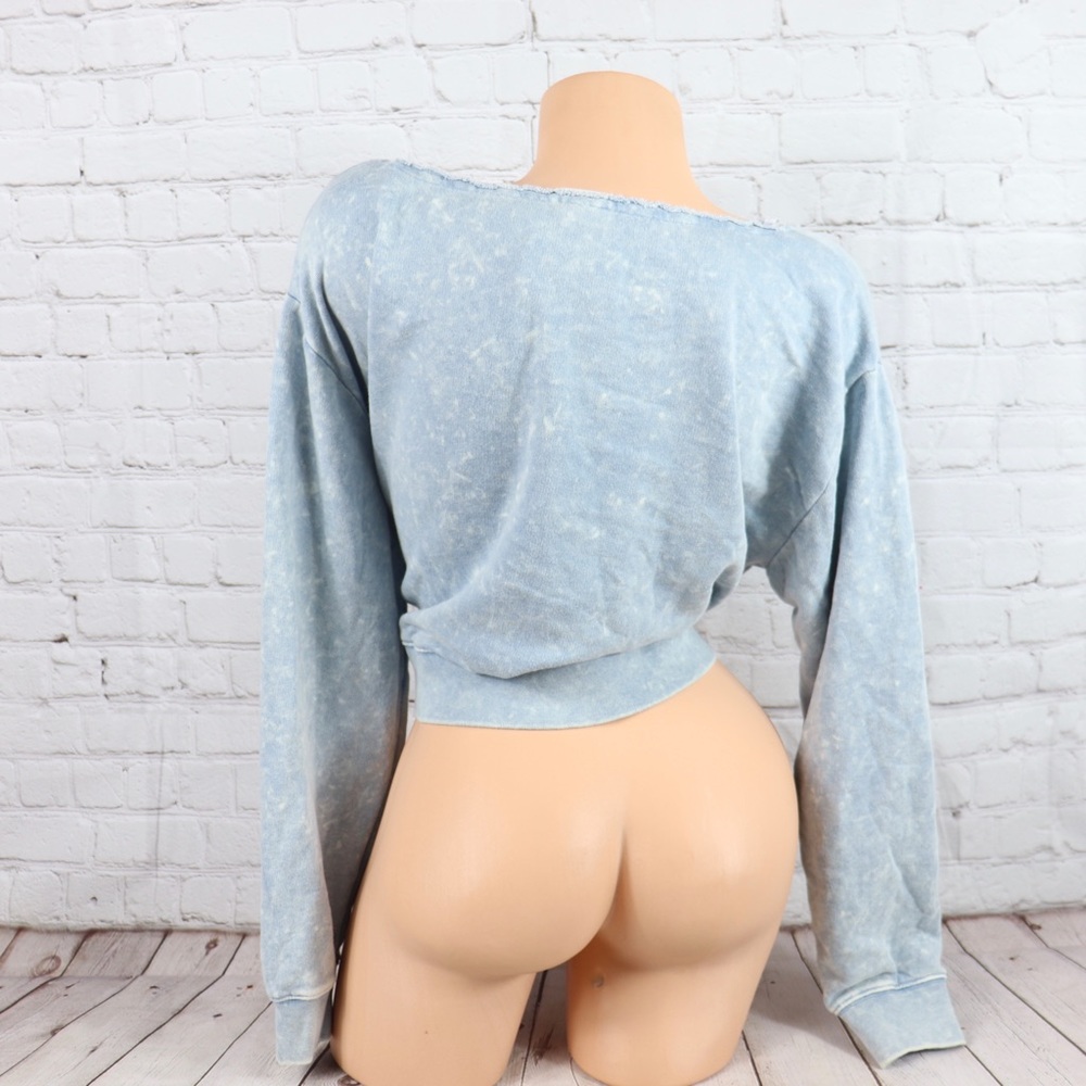 VS PINK logo Slouchy Crop Sweatshirt Tee - Picture 7 of 8